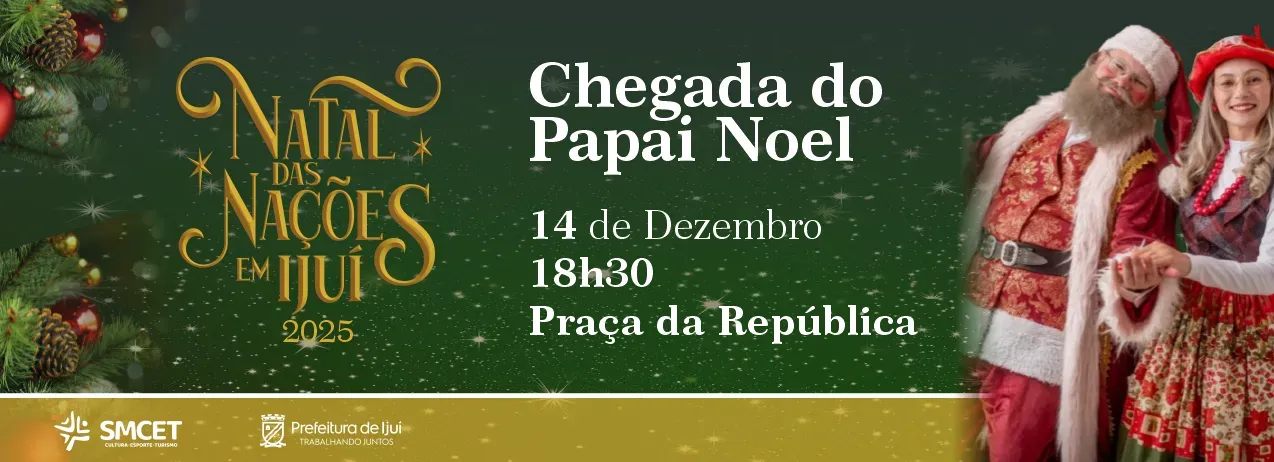 Ijuí receberá Papai Noel no dia 14, com entrega oficial da chave da cidade.