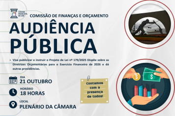 Câmara de Ijuí realiza Audiência Pública sobre a LDO 2026 na próxima terça-feira