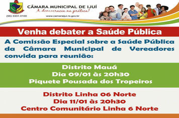 Debate sobre a Saúde Pública será realizado na noite de hoje no Distrito de Mauá 