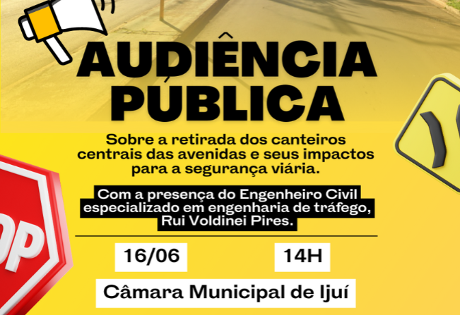 Audiência Pública debate a retirada dos canteiros centrais das avenidas e seus impactos para a segurança viária