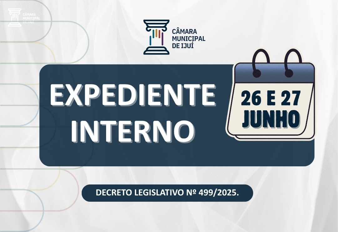 Câmara Municipal terá expediente interno nesta quinta e sexta-feira